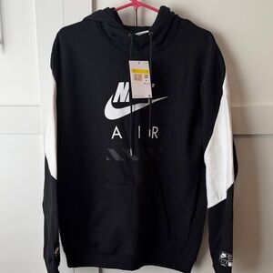 Nike Men's Black and White Air Hoodie